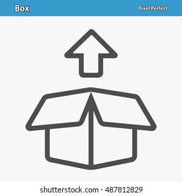 Box Icon. Professional, pixel perfect icons optimized for both large and small resolutions. EPS 8 format. 12x size for preview.