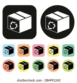 Box icon. Recycle icon. Re-use icon. Vector