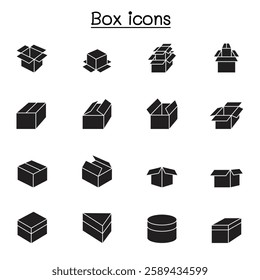 box icon set in glyph style
