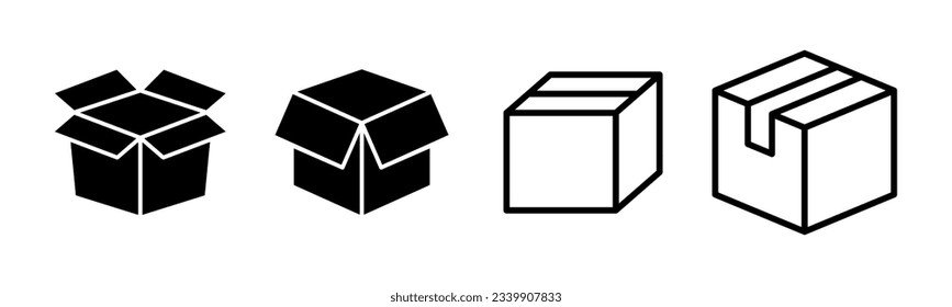 Box icon set illustration. box sign and symbol, parcel, package