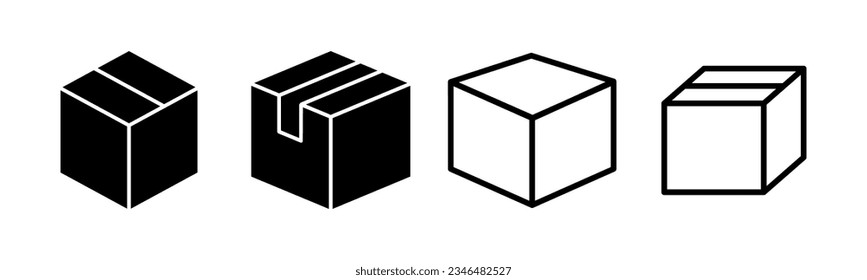 Box icon set illustration. box sign and symbol, parcel, package