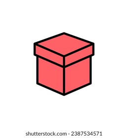 Ilustración de conjunto de iconos de caja. signo y símbolo de caja, paquete