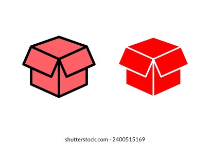 Box-Icon-Set-Illustration. Kästchen-Zeichen und -Symbol, Paket