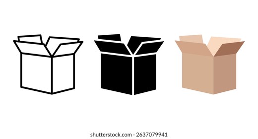 Box icon set. for mobile concept and web design. vector illustration