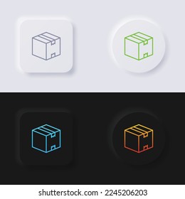 Box icon set, Multicolor neumorphism button soft UI Design for Web design, Application UI and more, Icon set, Button, Vector.