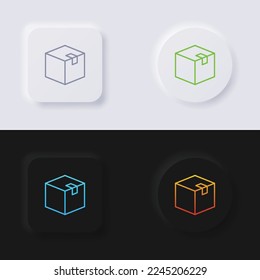 Box icon set, Multicolor neumorphism button soft UI Design for Web design, Application UI and more, Icon set, Button, Vector.