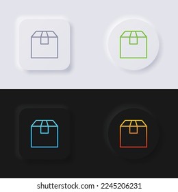 Box icon set, Multicolor neumorphism button soft UI Design for Web design, Application UI and more, Icon set, Button, Vector.