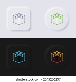 Box icon set, Multicolor neumorphism button soft UI Design for Web design, Application UI and more, Icon set, Button, Vector.