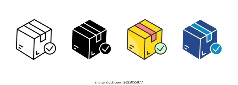 Caixa Ícone Definir Coleção de Vários Estilos