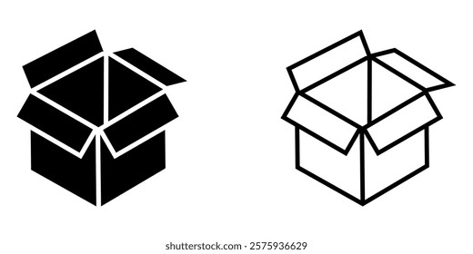 Box icon set on white background