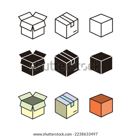 Box icon set symbol design templates	
simple concept design