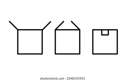 Box icon set. Vector illustration.