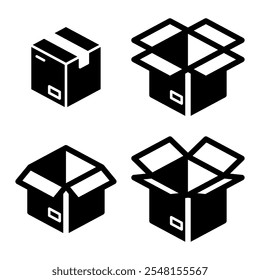 Conjunto de iconos de caja. Ilustración vectorial.