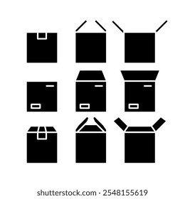 Box icon set. Vector illustration.
