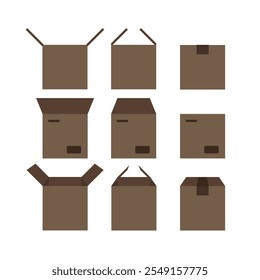 Box icon set. Vector illustration.
