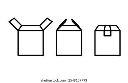 Box icon set. Vector illustration.