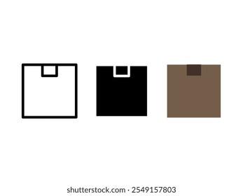 Conjunto de iconos de caja. Ilustración vectorial.