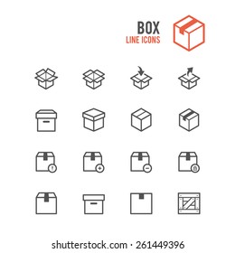 Box icon set. Vector illustration.