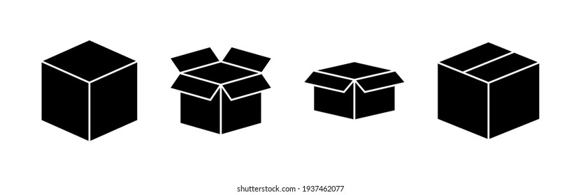 Box icon set. box vector icon, package, parcel