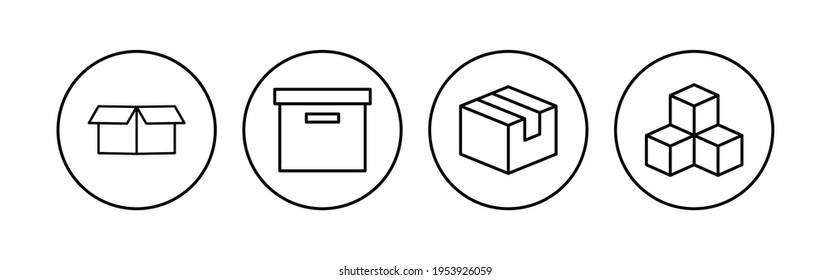 Box icon set. box vector icon, package, parcel