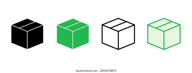 Box icon set. box vector icon, package, parcel
