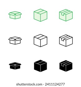 Box icon set. box vector icon, package, parcel