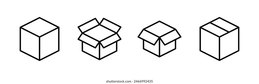 Box icon set. box vector icon, package, parcel