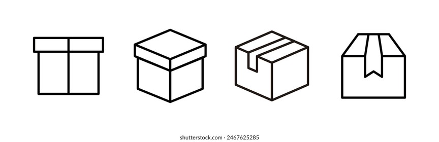 Box icon set. box vector icon, package, parcel