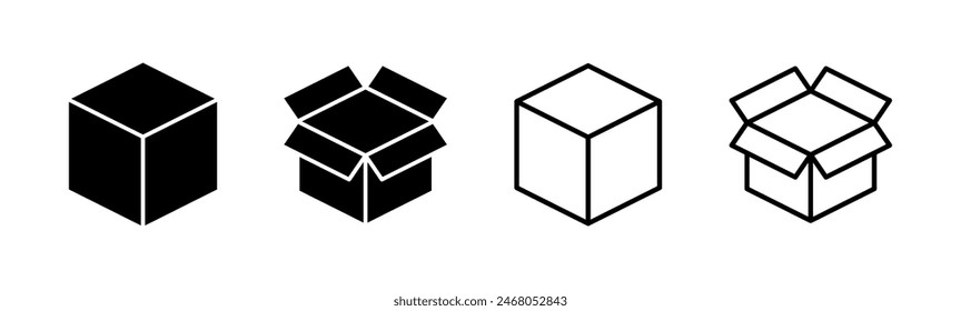 Box icon set. box vector icon, package, parcel