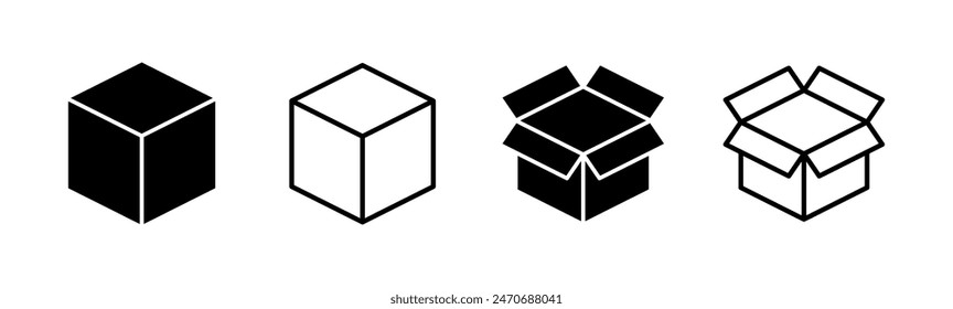 Box icon set. box vector icon, package, parcel