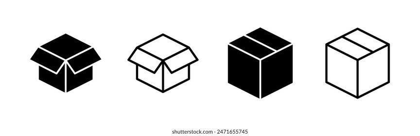 Box icon set. box vector icon, package, parcel