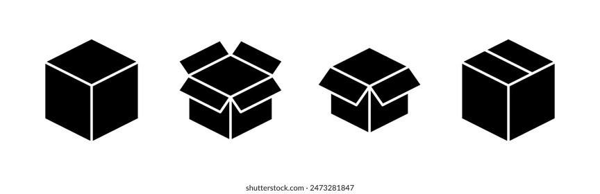 Box icon set. box vector icon, package, parcel