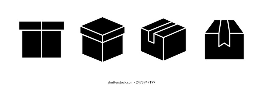 Box icon set. box vector icon, package, parcel