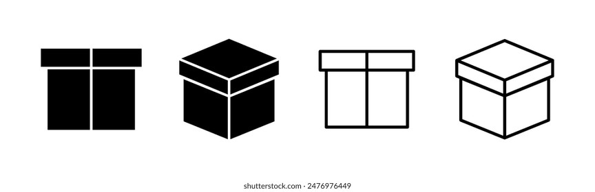 Conjunto de iconos de caja. Vector de caja, paquete, paquete