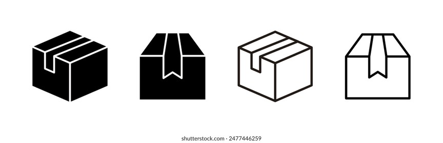 Box icon set. box vector icon, package, parcel