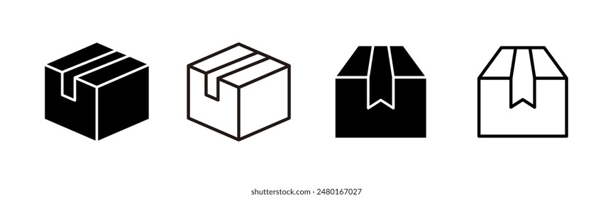 Box icon set. box vector icon, package, parcel