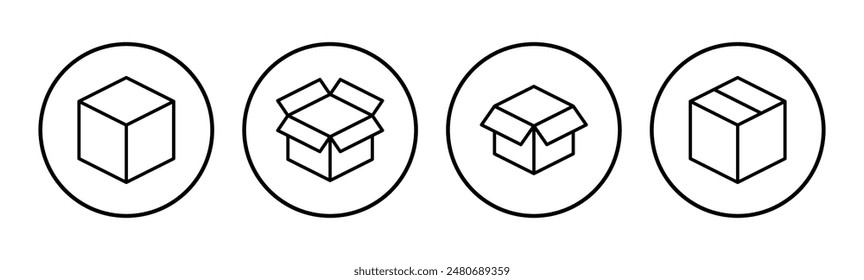 Box icon set. box vector icon, package, parcel