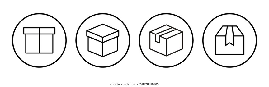 Box icon set. box vector icon, package, parcel