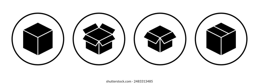 Box icon set. box vector icon, package, parcel