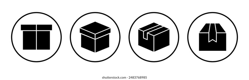 Box icon set. box vector icon, package, parcel