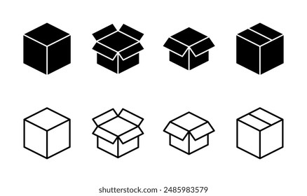 Box icon set. box vector icon, package, parcel