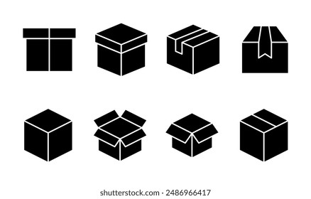 Box icon set. box vector icon, package, parcel