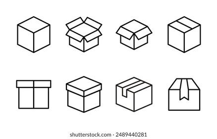 Box icon set. box vector icon, package, parcel