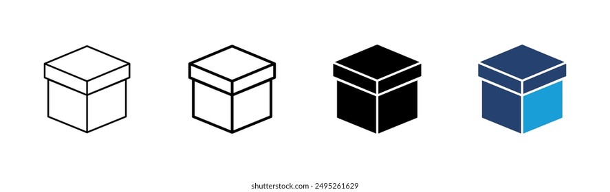 Conjunto de iconos de caja. Vector de caja, paquete, paquete