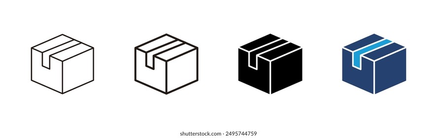 Box icon set. box vector icon, package, parcel