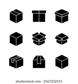 Box icon set. box vector icon, package, parcel