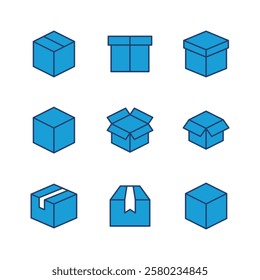 Box icon set. box vector icon, package, parcel