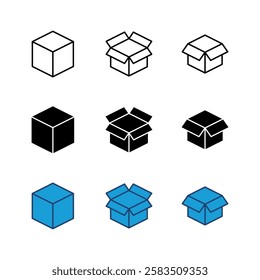 Box icon set. box vector icon, package, parcel