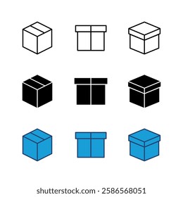 Box icon set. box vector icon, package, parcel