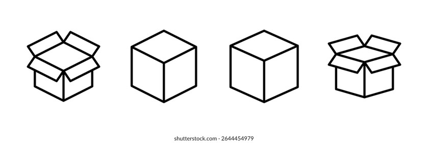 Box icon set. box ícone de vetor, pacote, pacote